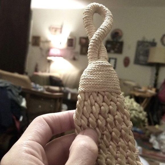 NOS 90s Shell Crystal Braided Sash Belt Embellished Braided Rope Belt New Vtg - Picture 14 of 14